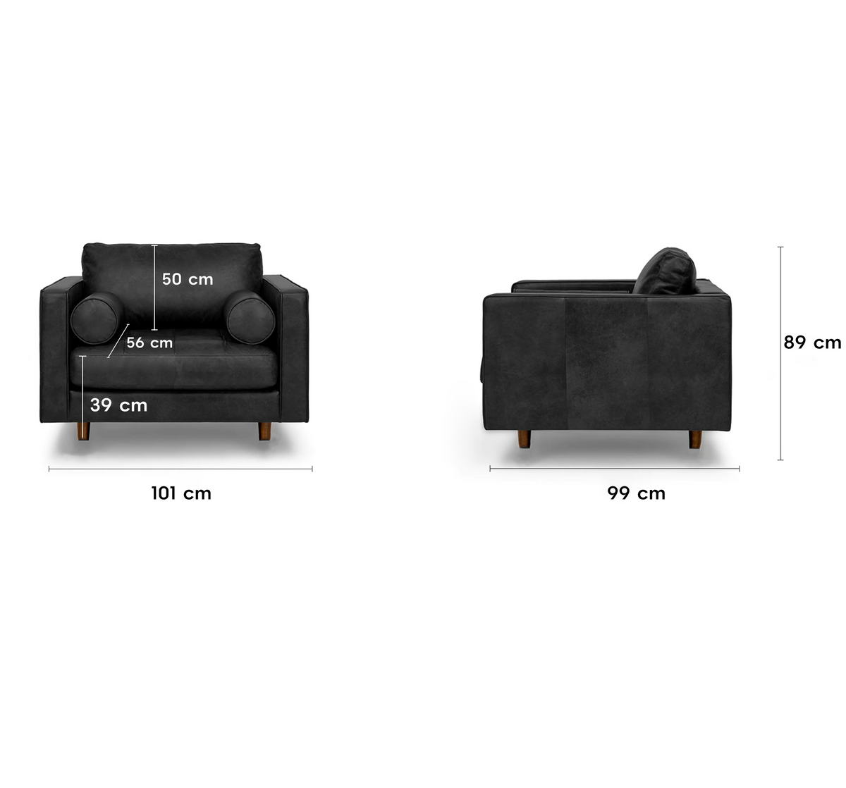 Insopack Sofa Luxe 1 Seater (Black)
