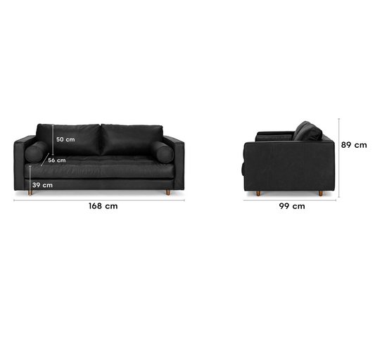 Insopack Sofa Luxe 2 Seater (Black)