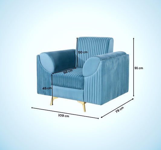 Insopack Sofa Signature 1 Seater (Sky Blue)