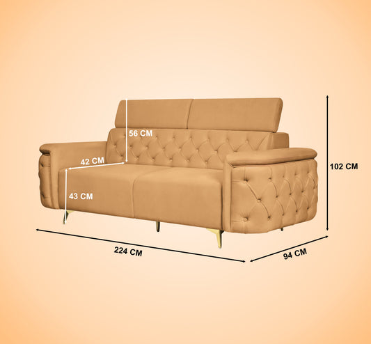 Insopack Sofa Aura 3 Seater Sofa (Beige)