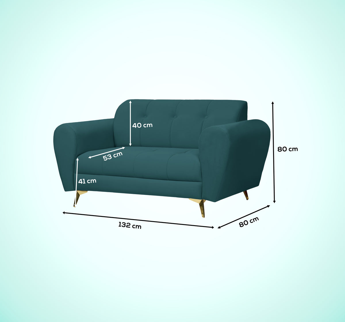 Insopack Sofa Crown Icon 2 Seater (Teal)