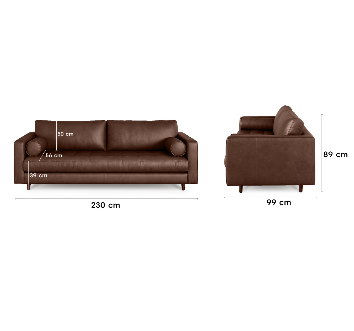 Insopack Sofa Luxe 3 Seater (Brown)