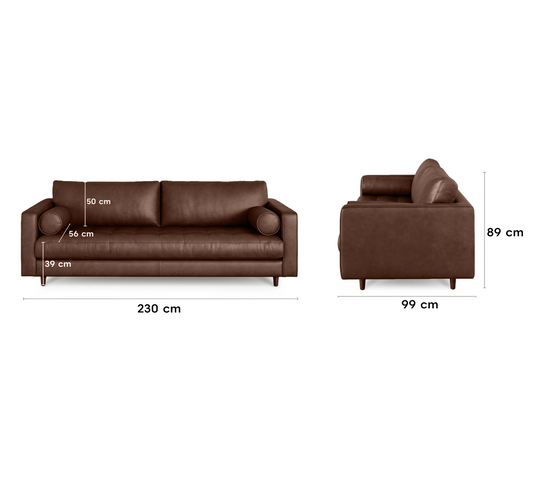 Insopack Sofa Luxe 3 Seater (Brown)