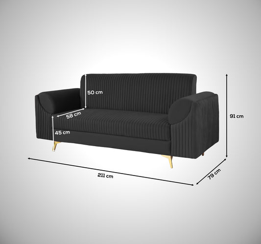 Insopack Sofa Signature 3 Seater (Black)