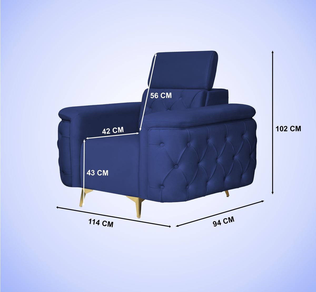 Insopack Sofa Aura 1 Seater (Blue)