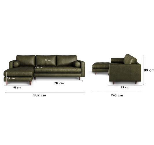 Insopack Sofa Luxe 6 Seater LHC (Green)
