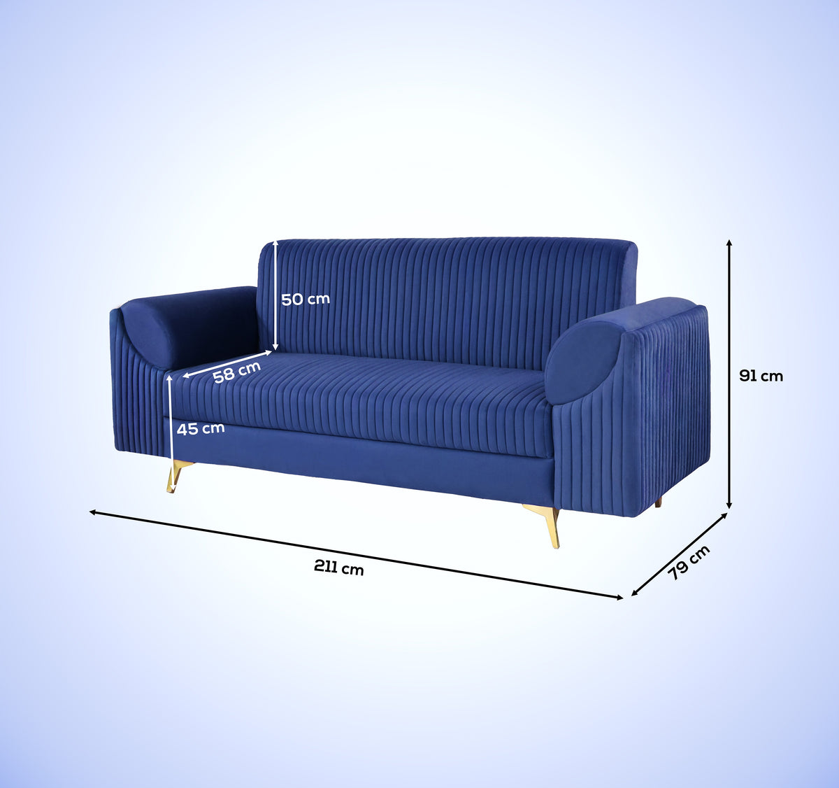 Insopack Sofa Signature 3 Seater (Blue)