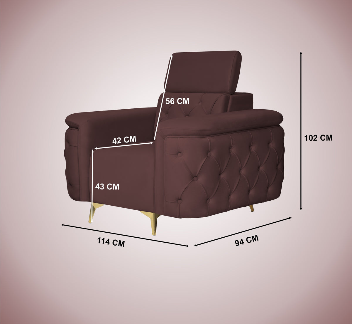 Insopack Sofa Aura 1 Seater (Brown)