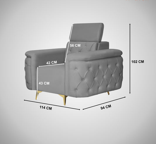 Insopack Sofa Aura 1 Seater (Grey)