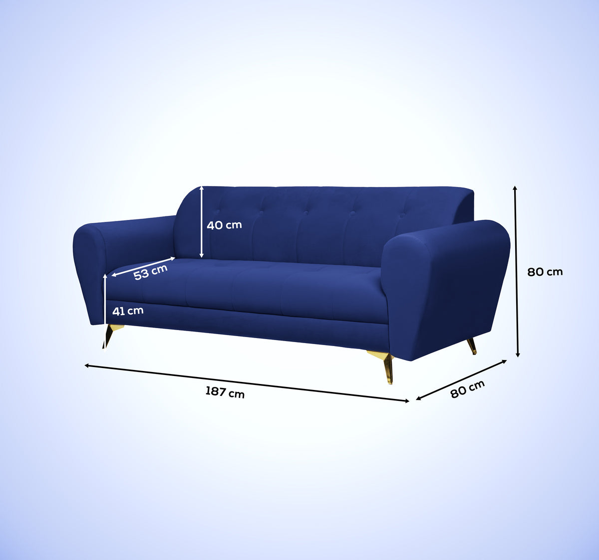 Insopack Sofa Crown Icon 3 Seater (Blue)