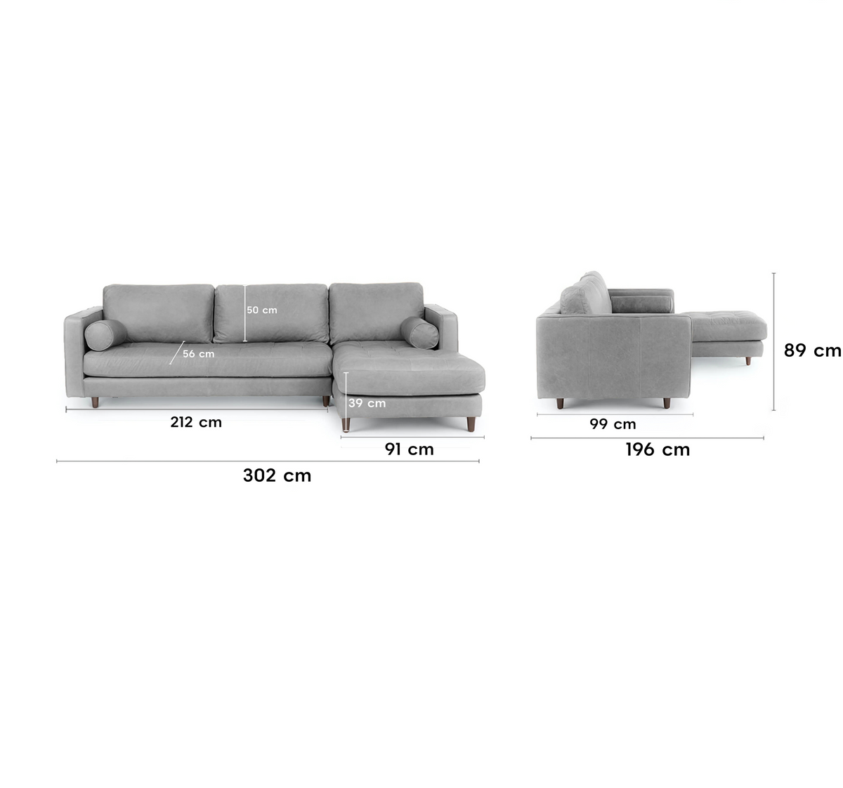 Insopack Sofa Luxe 6 Seater LHC (Grey)