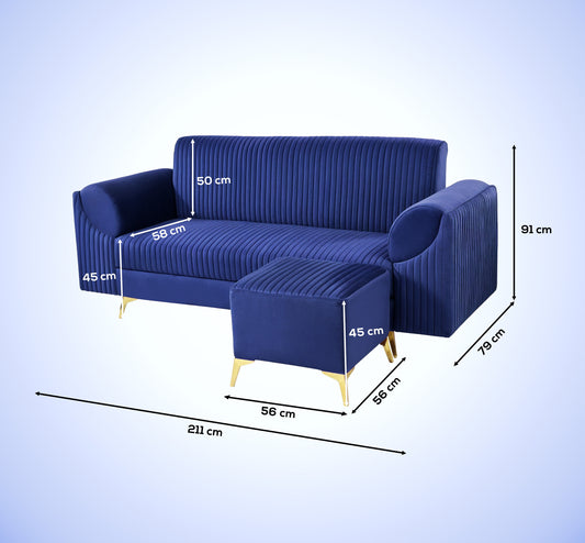 Insopack Sofa Signature 5 Seater Ottoman (Blue)