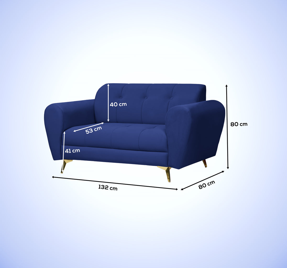 Insopack Sofa Crown Icon 2 Seater (Blue)