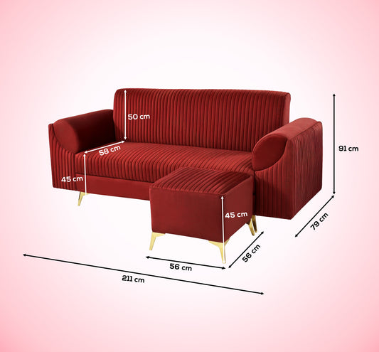 Insopack Sofa Signature 5 Seater Ottoman (Maroon)
