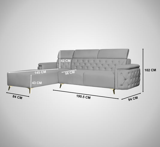 Insopack Sofa Aura 6 Seater RHC (Grey)