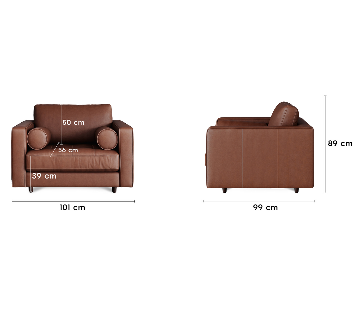Insopack Sofa Luxe 1 Seater (Taos Brown)