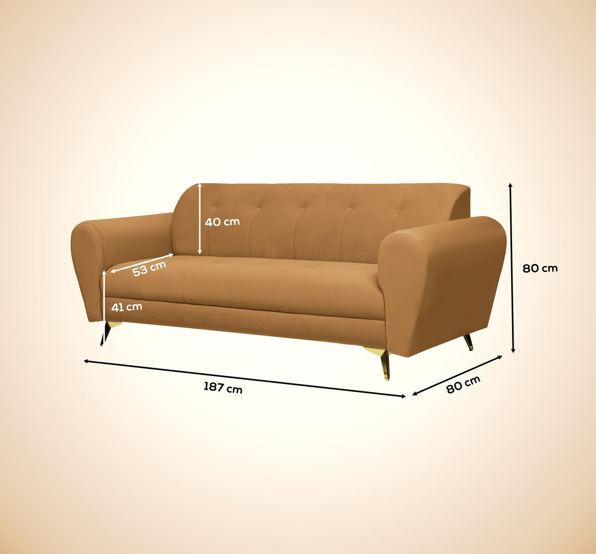Insopack Sofa Crown Icon 3 Seater (Beige)
