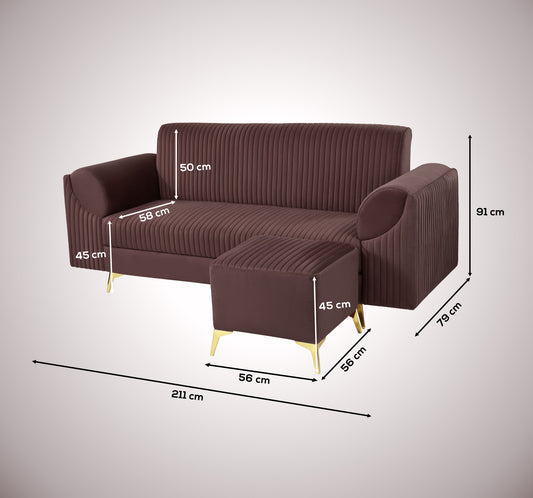 Insopack Sofa Signature 4 Seater Ottoman (Brown)