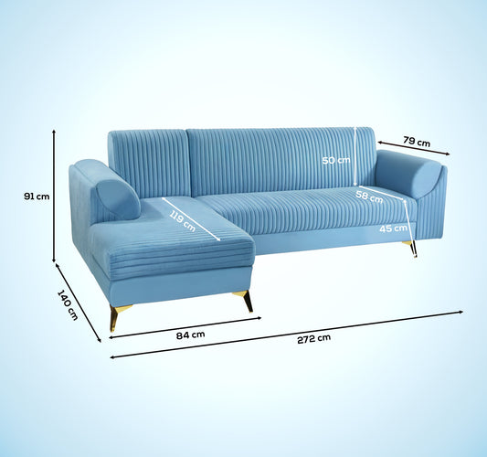 Insopack Sofa Signature 6 Seater RHC (Sky Blue)