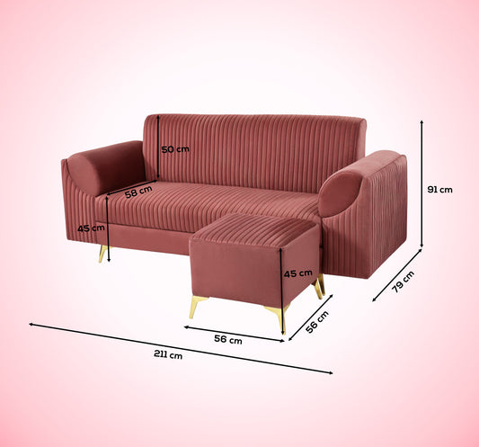 Insopack Sofa Signature 5 Seater Ottoman (Peach)