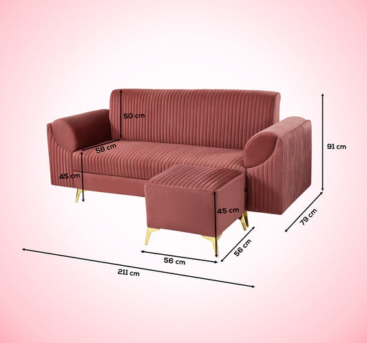 Insopack Sofa Signature 4 Seater Ottoman (Peach)