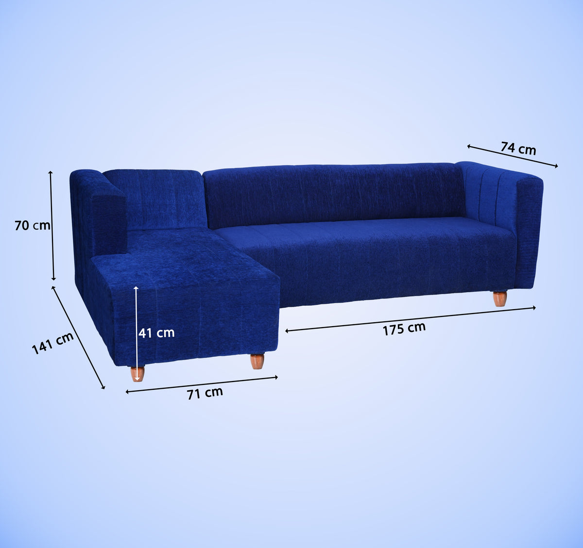 Insopack Sofa Victor 6 Seater LHC (Blue)