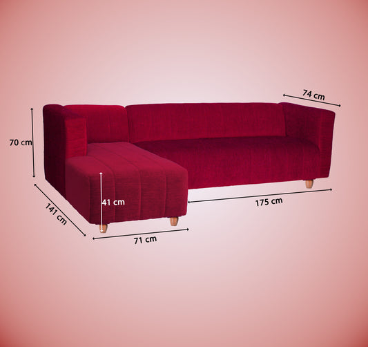 Insopack Sofa Victor 6 Seater LHC (Maroon)