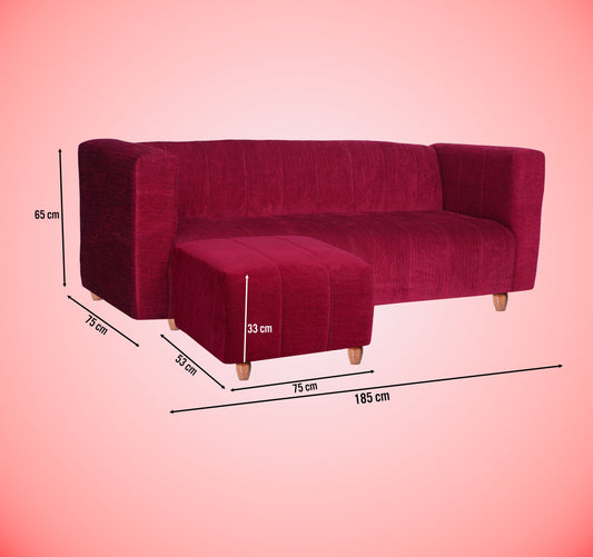 Insopack Sofa Victor 3 Seater with 1 Ottoman (Maroon)