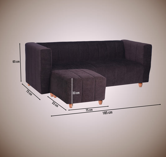 Insopack Sofa Victor 3 Seater with 1 Ottoman (Brown)