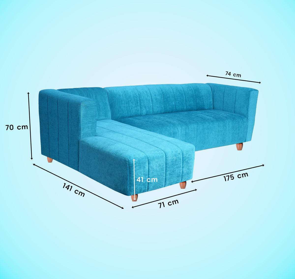 Insopack Sofa Victor 6 Seater LHC (Sky Blue)