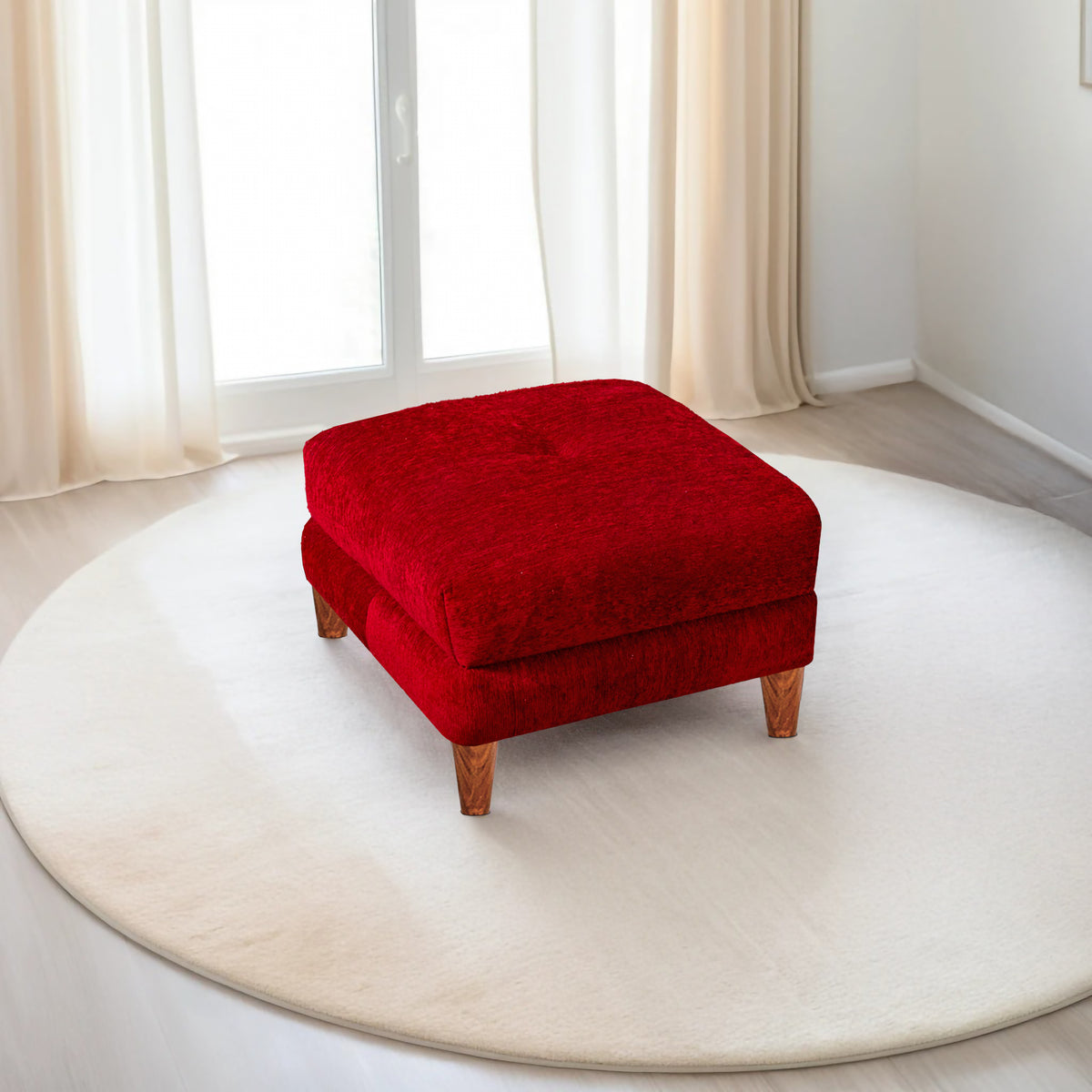 Insopack Ottoman Stool Crown 1 Seater (Maroon)