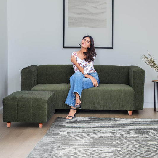 Insopack Sofa Victor 3 Seater with 1 Ottoman (Green)