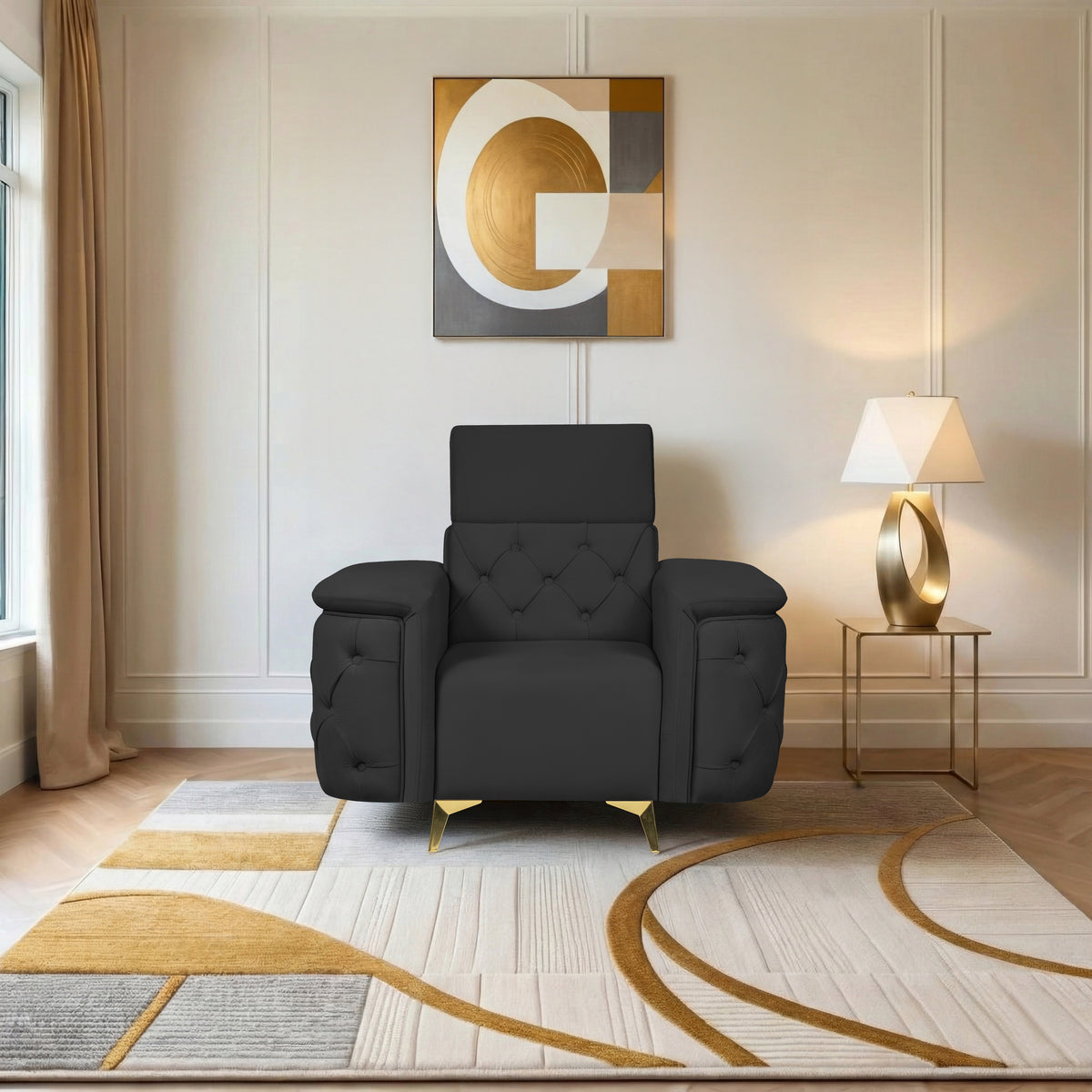 Insopack Sofa Aura 1 Seater (Black)