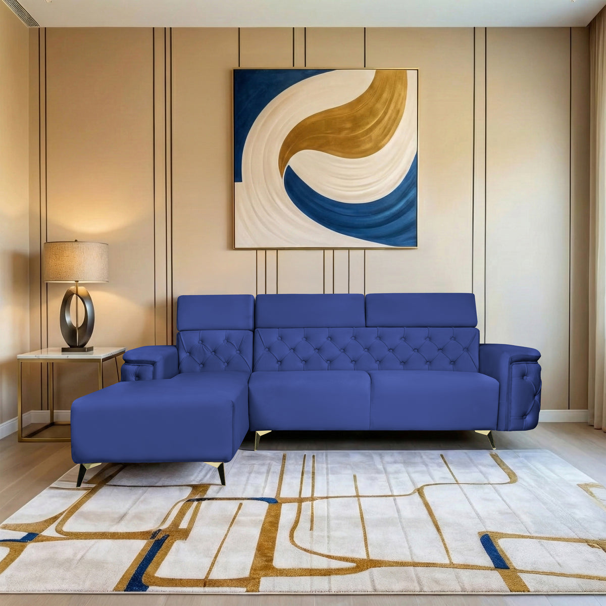 Insopack Sofa Aura 6 Seater LHC (Blue)