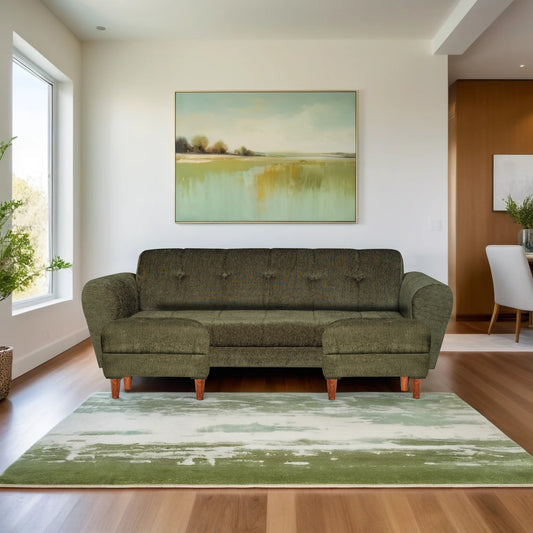 Insopack Sofa Crown 5 Seater with 2 Ottoman (Green)