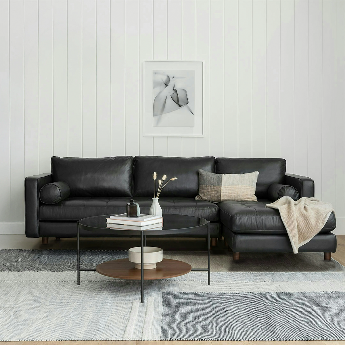 Insopack Sofa Luxe 6 Seater RHC (Black)