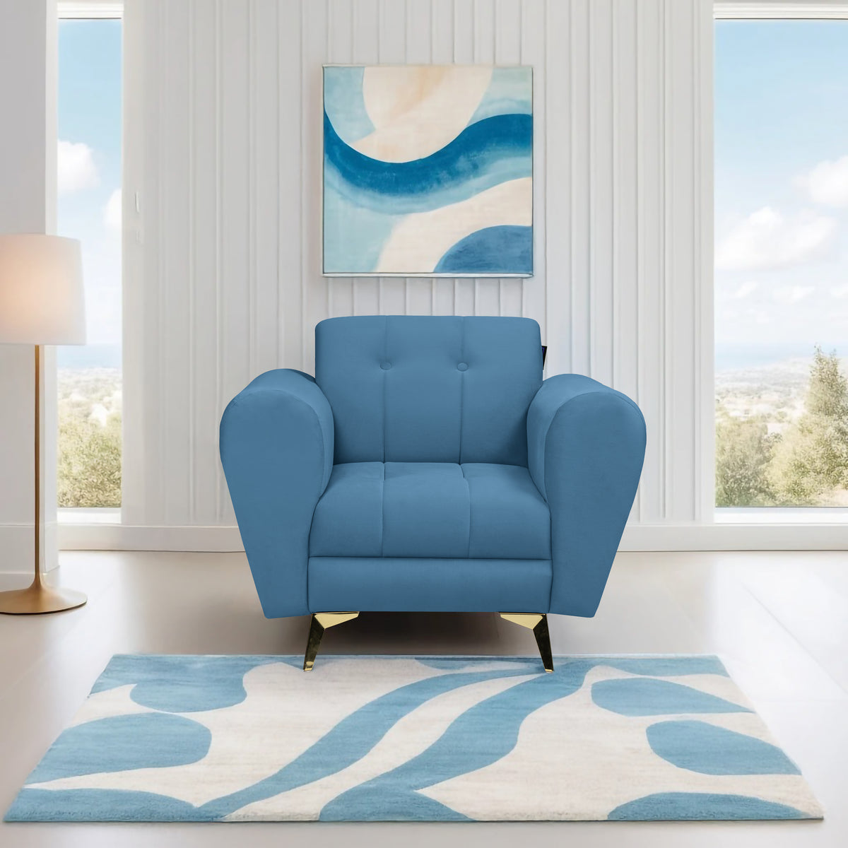 Insopack Sofa Crown Icon 1 Seater (Sky Blue)