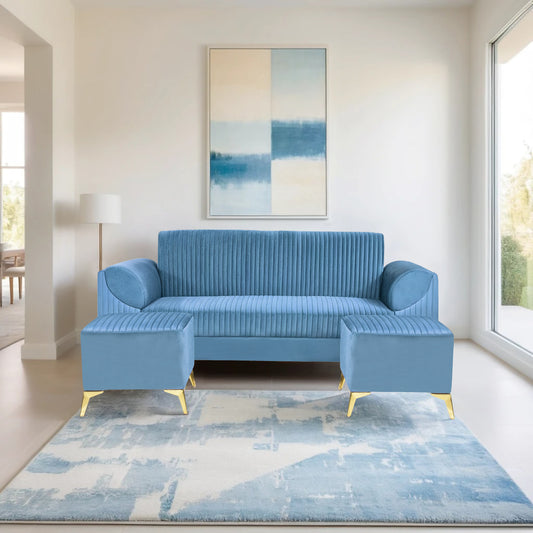 Insopack Sofa Signature 5 Seater Ottoman (Sky Blue)