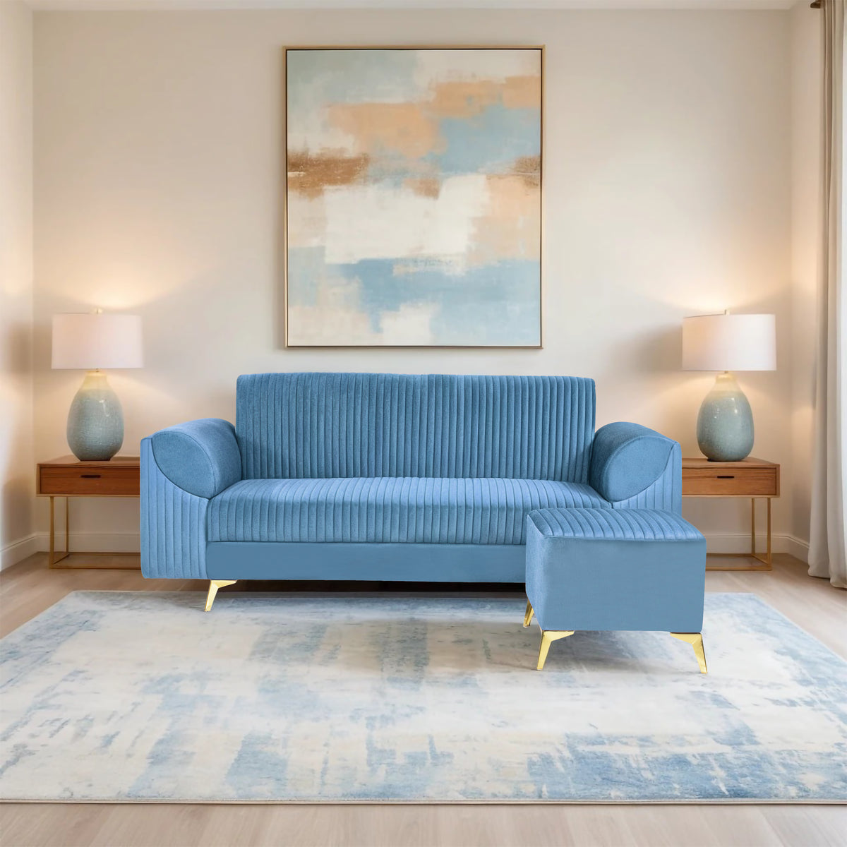 Insopack Sofa Signature 4 Seater Ottoman (Sky Blue)
