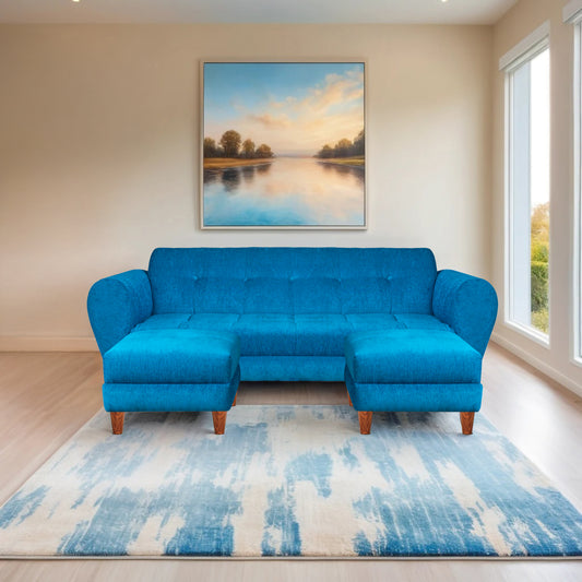 Insopack Sofa Crown 5 Seater with 2 Ottoman (Sky Blue)