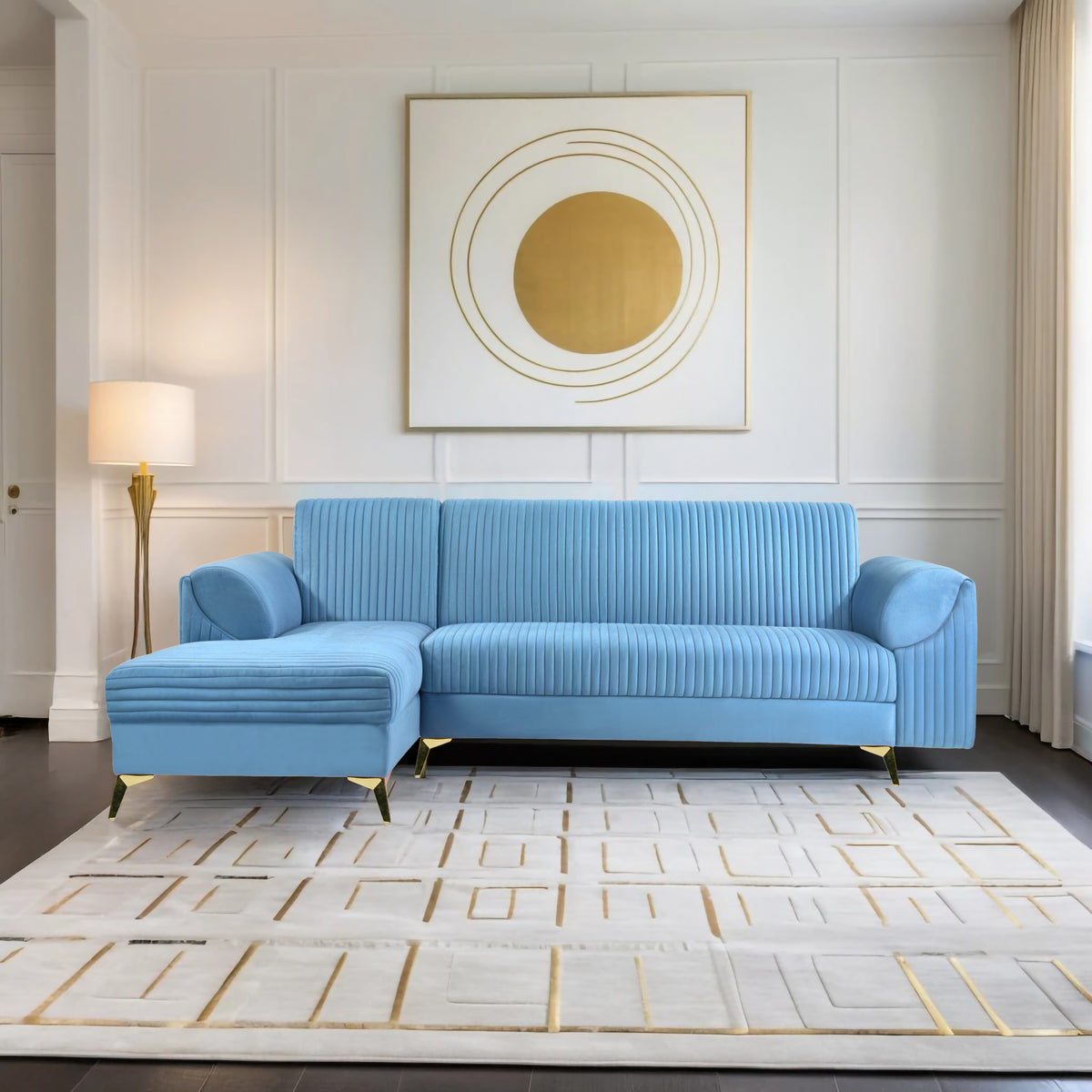 Insopack Sofa Signature 6 Seater LHC (Sky Blue)