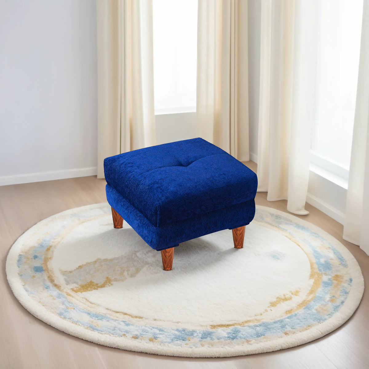 Insopack Ottoman Stool Crown 1 Seater (Blue)