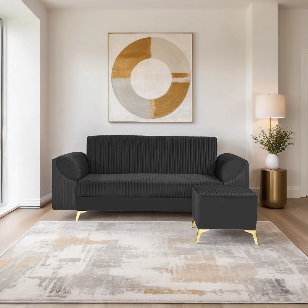Insopack Sofa Signature 4 Seater Ottoman (Black)