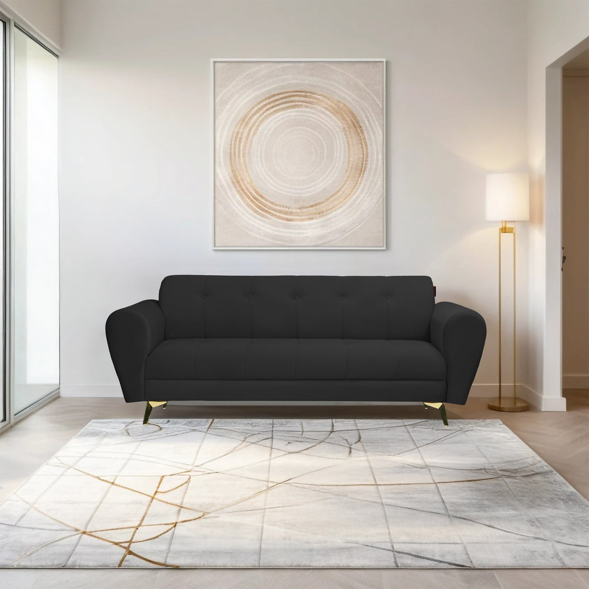 Insopack Sofa Crown Icon 3 Seater (Black)