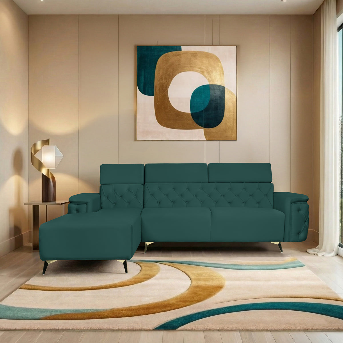 Insopack Sofa Aura 6 Seater LHC (Green)