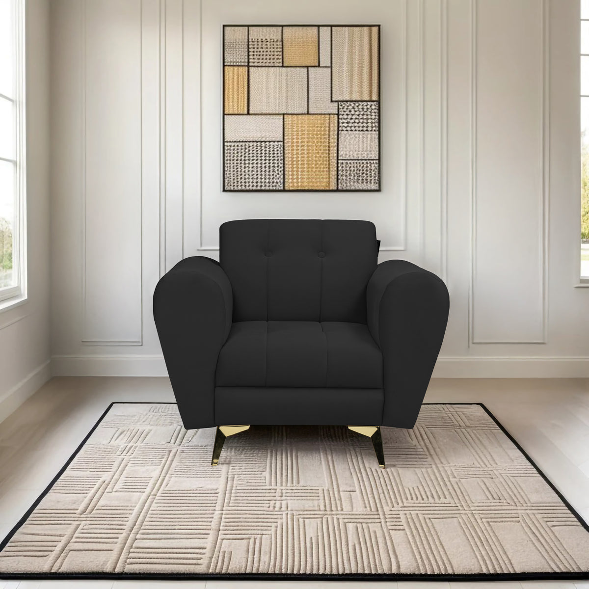 Insopack Sofa Crown Icon 1 Seater (Black)