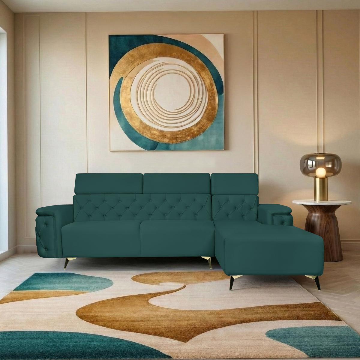 Insopack Sofa Aura 6 Seater RHC (Green)