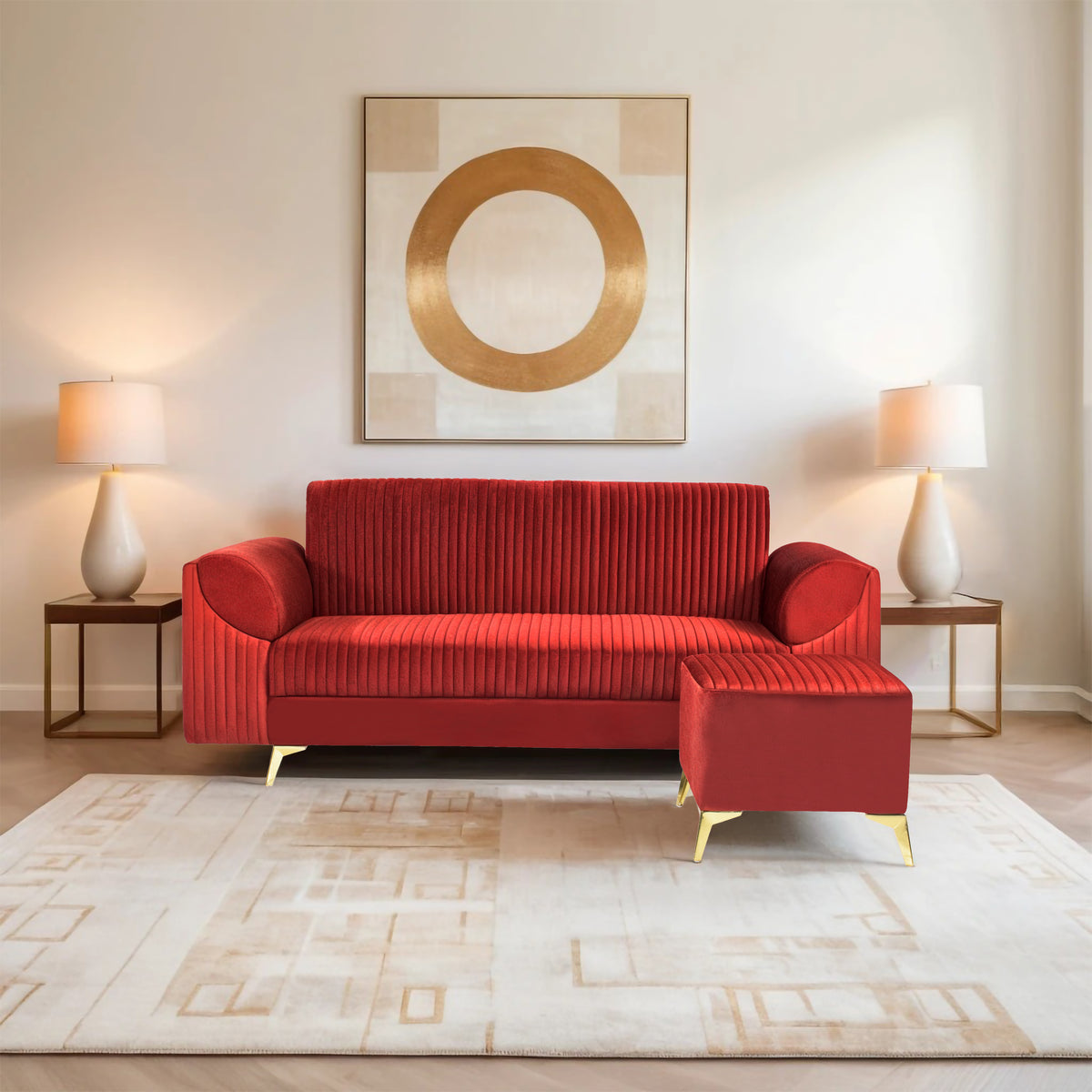 Insopack Sofa Signature 4 Seater Ottoman (Maroon)
