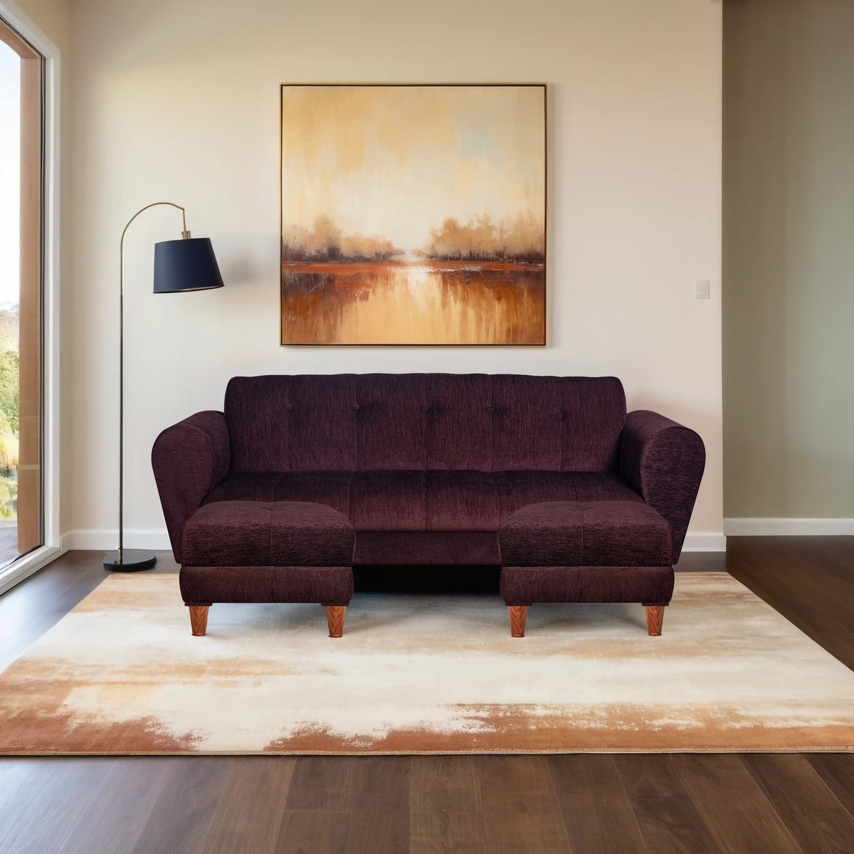 Insopack Sofa Crown 5 Seater with 2 Ottoman (Brown)