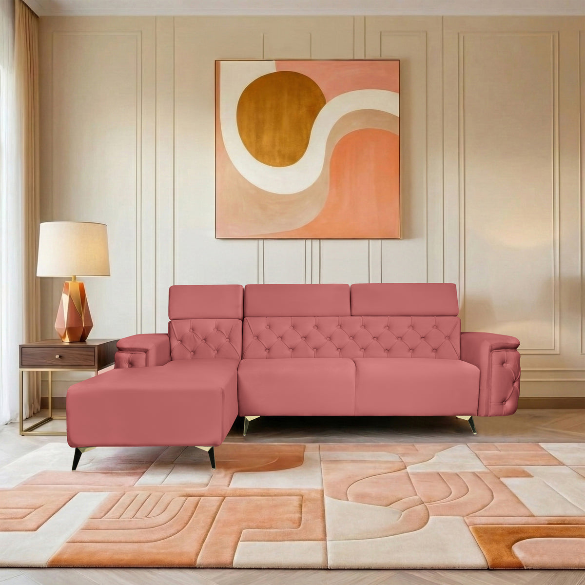 Insopack Sofa Aura 6 Seater LHC (Peach)